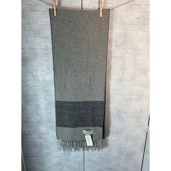 Italian Woolen Treasures Made in Italy wool gray scarf cozycore soft neutral - Picture 2 of 9